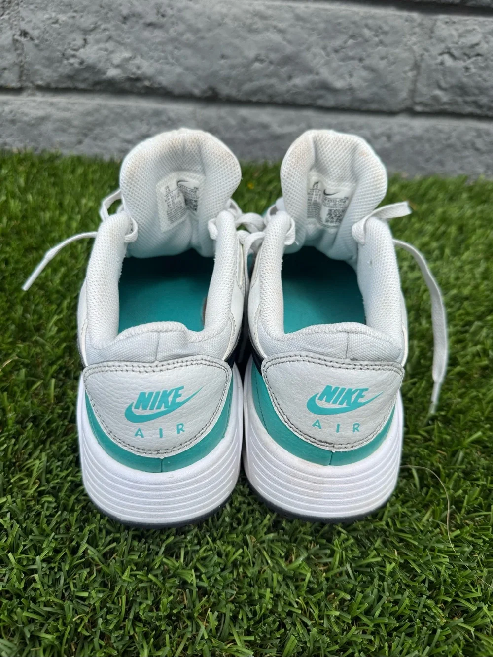 Nike Air Sneakers in White, Teal & Black